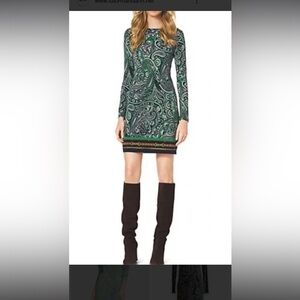 Michael Kors Green Paisley Dress XS